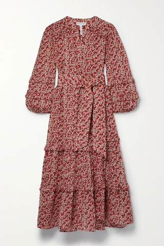 유럽직배송 어피스아파트 원피스 APIECE APART Gracia Flamenca belted ruffled floral-print organic cotton-voile midi dress 33258524072832519