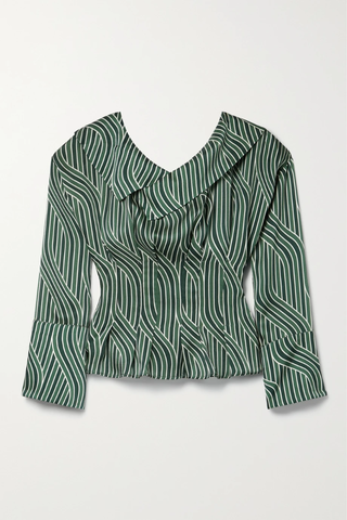 유럽직배송 AHLUWALIA Off-the-shoulder printed organic cotton shirt 25185454455697264