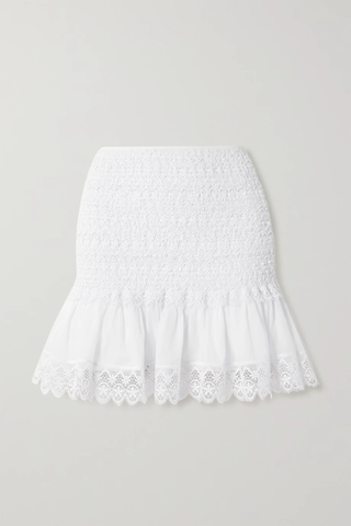 유럽직배송 CHARO RUIZ Fleur guipure lace and cotton-blend voile mini skirt 34344356237439053