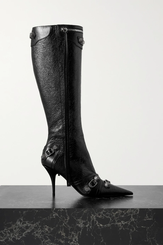 유럽직배송 발렌시아가 롱부츠 BALENCIAGA Cagole embellished textured-leather knee boots 38063312419921672