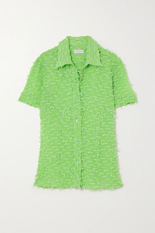 유럽직배송 드리스반노튼 셔츠 DRIES VAN NOTEN Embroidered textured-crepe shirt 34344356236761859