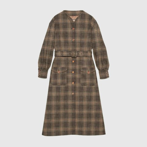 유럽직배송 구찌 코트 GUCCI Prince of Wales wool cotton coat 699152ZAI2K1043