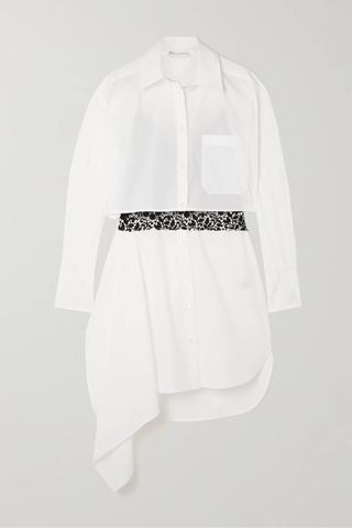 유럽직배송 JW앤더슨 셔츠원피스 JW ANDERSON Asymmetric lace-trimmed cotton-poplin shirt dress 33258524072560578