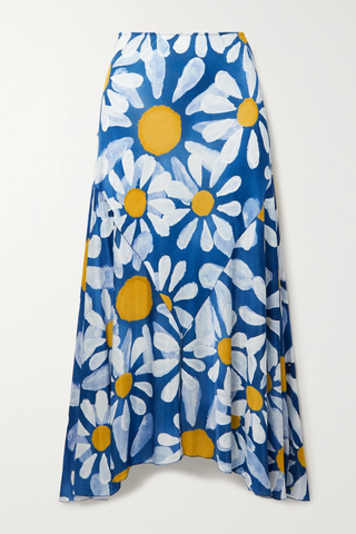 유럽직배송 마르니 스커트 MARNI Asymmetric floral-print satin midi skirt 34344356236735012