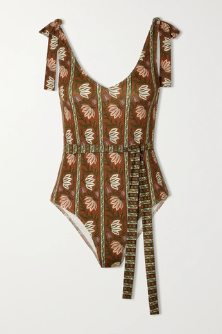 유럽직배송 HANNAH ARTWEAR Hepburn belted floral-print swimsuit 36856120584999520