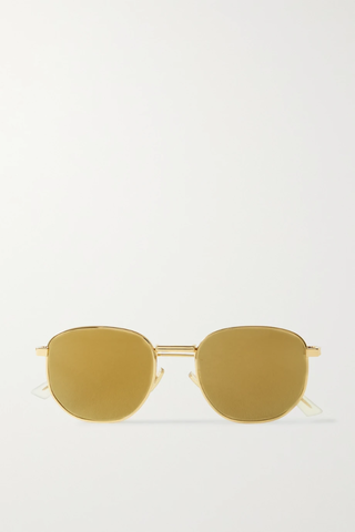유럽직배송 보테가베네타 선글라스 BOTTEGA VENETA Round-frame gold-tone mirrored sunglasses 38063312419905021