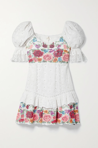 유럽직배송 러브샤크팬시 미니원피스 LOVESHACKFANCY Thressey ruffled embroidered broderie anglaise cotton-voile mini dress 33258524072012761
