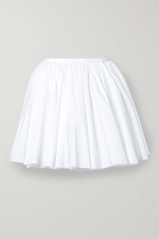 유럽직배송 카이트 스커트 KHAITE Jorja layered pleated cotton-poplin mini wrap skirt 33258524072798848