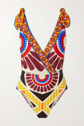 유럽직배송 라더블제이 LA DOUBLEJ Hazzard wrap-effect printed swimsuit 34344356236743404