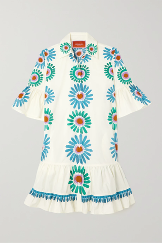 유럽직배송 라더블제이 셔츠원피스 LA DOUBLEJ Choux ruffled tiered floral-print cotton-poplin shirt dress 34344356236743364