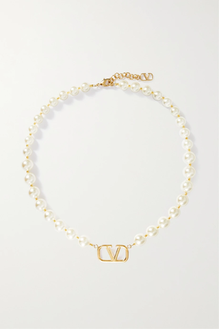 유럽직배송 발렌티노 목걸이 VALENTINO Valentino Garavani gold-tone faux pearl necklace 33258524072225539