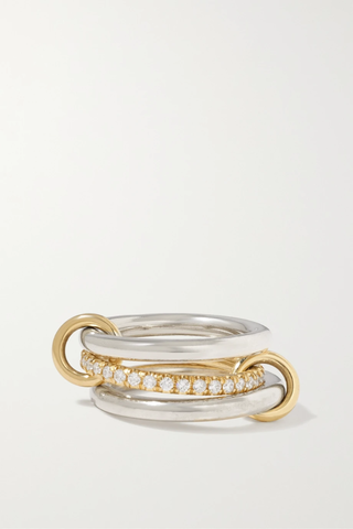 유럽직배송 스피넬리 킬콜린 반지 SPINELLI KILCOLLIN Libra Petite set of three 18-karat gold and sterling silver diamond rings 36093695689002636