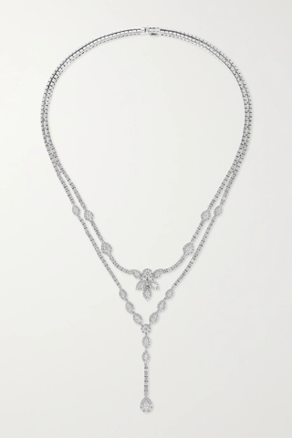 유럽직배송 YEPREM 18-karat white gold diamond necklace 36594538430049022
