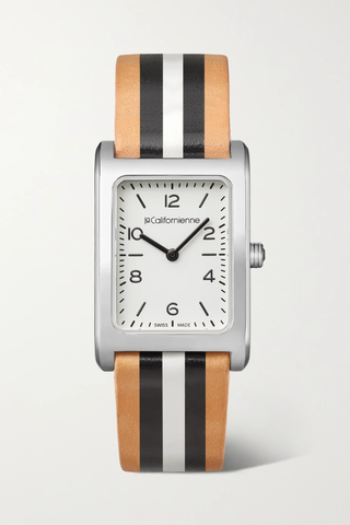유럽직배송 LACALIFORNIENNE Daybreak 24mm steel striped leather watch 38063312419529889