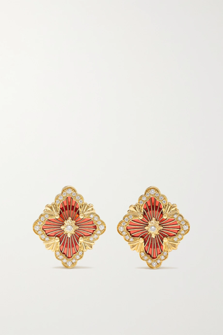 유럽직배송 부첼라티 귀걸이 BUCCELLATI Opera Tulle 18-karat rose gold, onyx and diamond earrings 2204324140910039