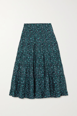유럽직배송 세핀 스커트 CEFINN Sawyer tiered floral-print cotton-blend midi skirt 38063312420538109