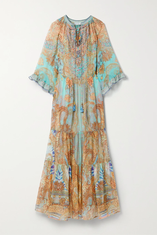 유럽직배송 카밀라 원피스 CAMILLA Embellished printed silk crepe de chine maxi dress 32027475400179617