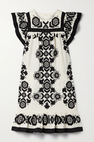 유럽직배송 SEA Manuela embroidered cotton and linen-blend mini dress 1647597284004666