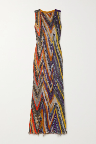 유럽직배송 미쏘니 원피스 MISSONI Sequin-embellished metallic crochet-knit maxi dress 33258524071865317