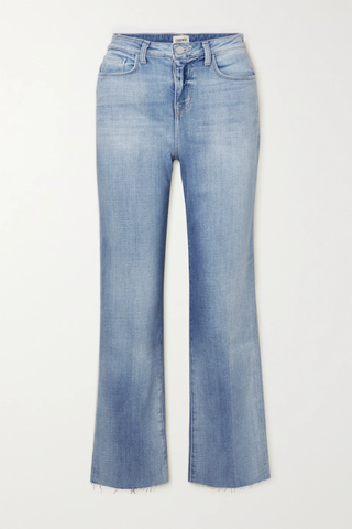유럽직배송 라장스 청바지 L&#039;AGENCE Wanda frayed cropped high-rise wide-leg jeans 42247633208312177