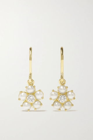 유럽직배송 제니퍼메이어 귀걸이 JENNIFER MEYER Large Flower 18-karat gold, pearl and diamond earrings 36856120585611408
