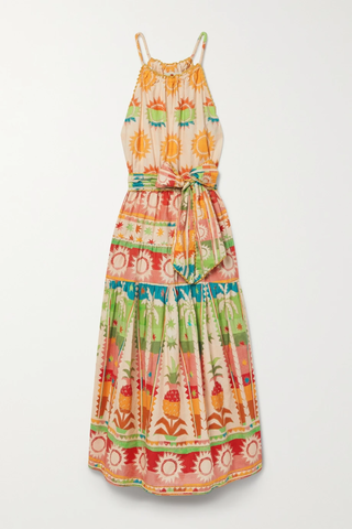 유럽직배송 팜리오 원피스 FARM RIO Belted tiered printed cotton maxi dress 38063312420578441