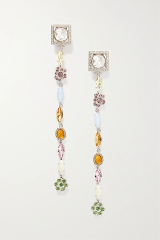 유럽직배송 알레산드라리치 클립 귀걸이 ALESSANDRA RICH Silver-tone crystal clip earrings 38063312418406194