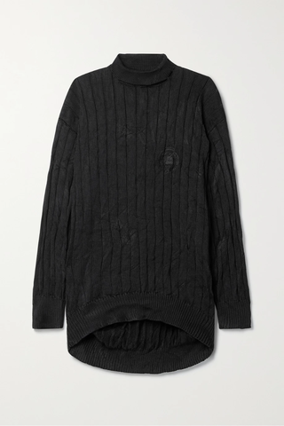 유럽직배송 발렌시아가 스웨터 BALENCIAGA Embroidered ribbed silk turtleneck sweater 38063312418722254