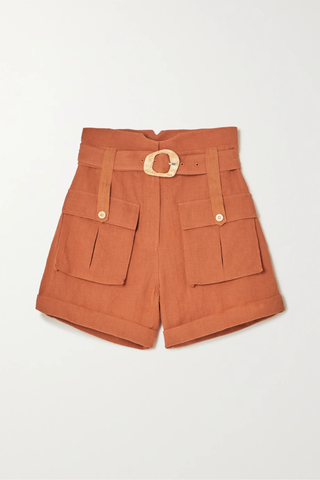 유럽직배송 조나단심카이 JONATHAN SIMKHAI Rami belted cotton and linen-blend jacquard shorts 38063312420510368