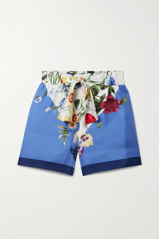 유럽직배송 오스카르데라렌타 OSCAR DE LA RENTA Tie-front floral-print silk-satin twill shorts 38063312420826177