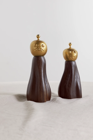유럽직배송 L&#039;OBJET + Haas Brothers Fantomes set of two wood and gold-tone salt and pepper mills 46376663162576738