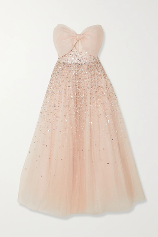 유럽직배송 제니팩햄 JENNY PACKHAM Dearest strapless cutout embellished glittered tulle gown 33258524072669542