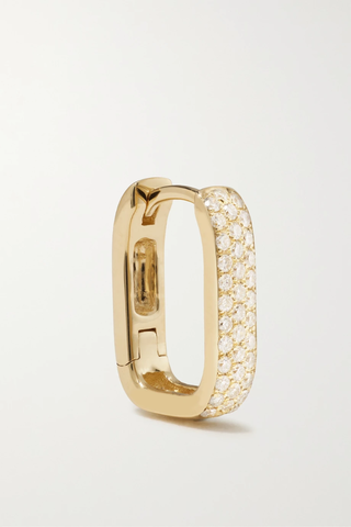 유럽직배송 잭키에이슈 싱글 귀걸이 JACQUIE AICHE Small 14-karat gold diamond single hoop earring 38063312419089144