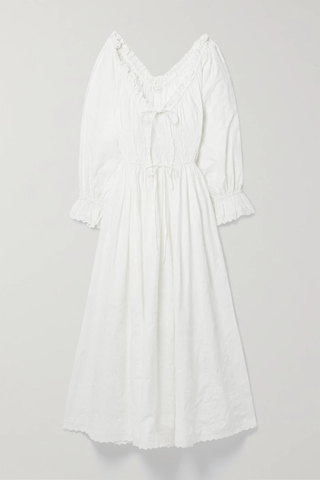 유럽직배송 도엔 원피스 DÔEN + NET SUSTAIN Isolde shirred broderie anglaise organic cotton-voile midi dress 29419655932713083
