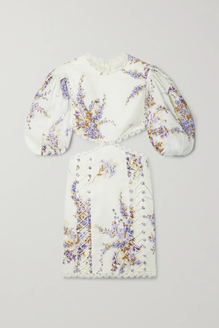 유럽직배송 짐머만 미니원피스 ZIMMERMANN Jude cutout crochet-trimmed floral-print linen mini dress 38063312420610303