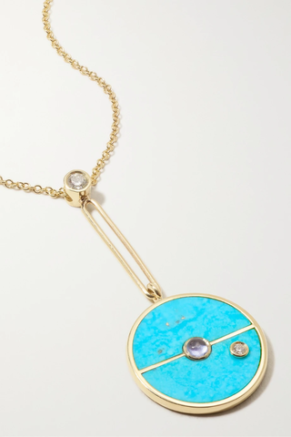 유럽직배송 RETROUVAÍ Compass 14-karat gold multi-stone necklace 33258524072636509