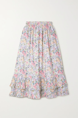 유럽직배송 바체바 스커트 BATSHEVA + Laura Ashley Pembroke ruffled tiered floral-print cotton-poplin midi skirt 38063312420368548