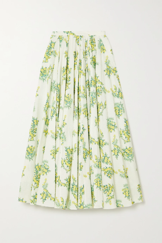 유럽직배송 에밀리아 윅스테드 스커트 EMILIA WICKSTEAD Rhea floral-print Swiss-dot cotton-blend seersucker midi skirt 38063312420435592