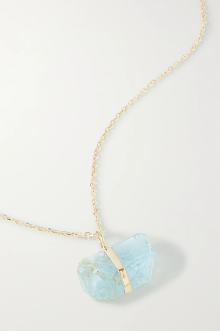 유럽직배송 JIA JIA March 14-karat gold aquamarine necklace 38063312419982076