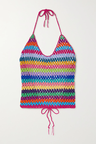 유럽직배송 로즈카민 ROSE CARMINE Metallic crochet-knit coverup 36856120584981961