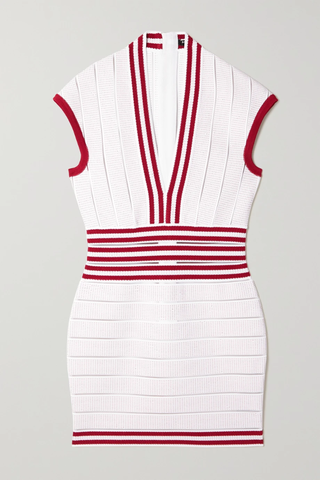 유럽직배송 발망 미니원피스 BALMAIN Striped metallic knitted mini dress 33258524071968128