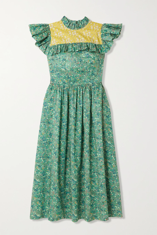 유럽직배송 O PIONEERS Dorothy ruffled floral-print cotton midi dress 36856120585378610