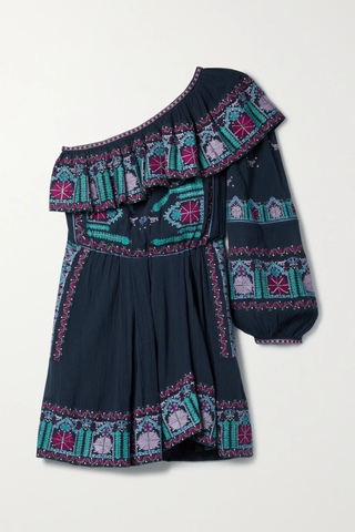 유럽직배송 이자벨마랑 미니원피스 ISABEL MARANT Colbie one-sleeve embroidered cotton-voile mini dress 33258524072507485