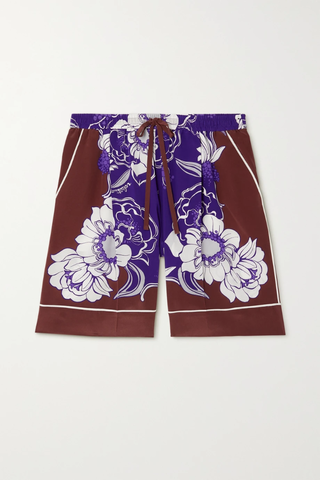 유럽직배송 발렌티노 VALENTINO Floral-print silk crepe de chine shorts 33258524072485058