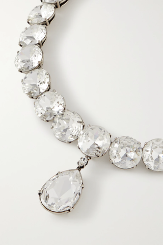 유럽직배송 알렉산더맥퀸 목걸이 ALEXANDER MCQUEEN Silver-tone crystal necklace 34344356237366185
