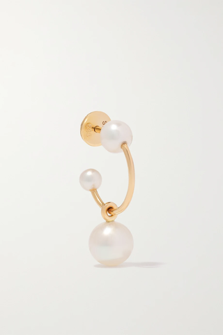 유럽직배송 소피빌리브라헤 싱글 귀걸이 SOPHIE BILLE BRAHE Claudia Perle 14-karat gold pearl single hoop earring 1647597277272750