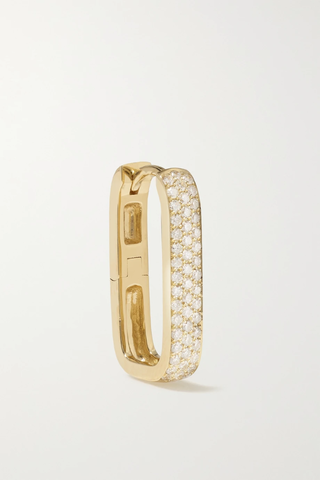 유럽직배송 잭키에이슈 싱글 귀걸이 JACQUIE AICHE Mini 14-karat gold diamond single hoop earring 38063312419089159