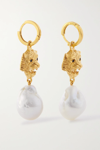 유럽직배송 베굼칸 귀걸이 BEGÜM KHAN Gold-plated, crystal and pearl earrings 36093695688957949