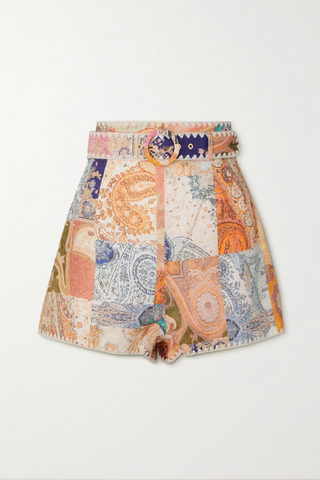유럽직배송 짐머만 ZIMMERMANN Anneke belted patchwork paisely-print linen shorts 38063312420610637