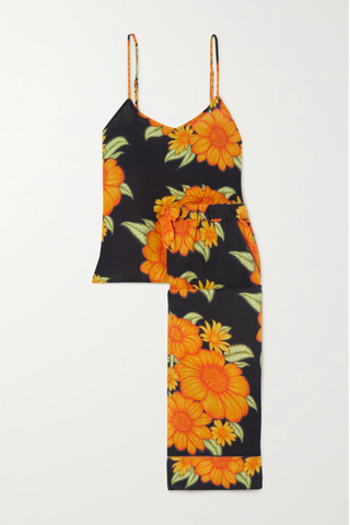 유럽직배송 데스몬드&amp;뎀지 파자마 세트 DESMOND &amp; DEMPSEY Tithonia floral-print linen-gauze pajama set 45666037504967911